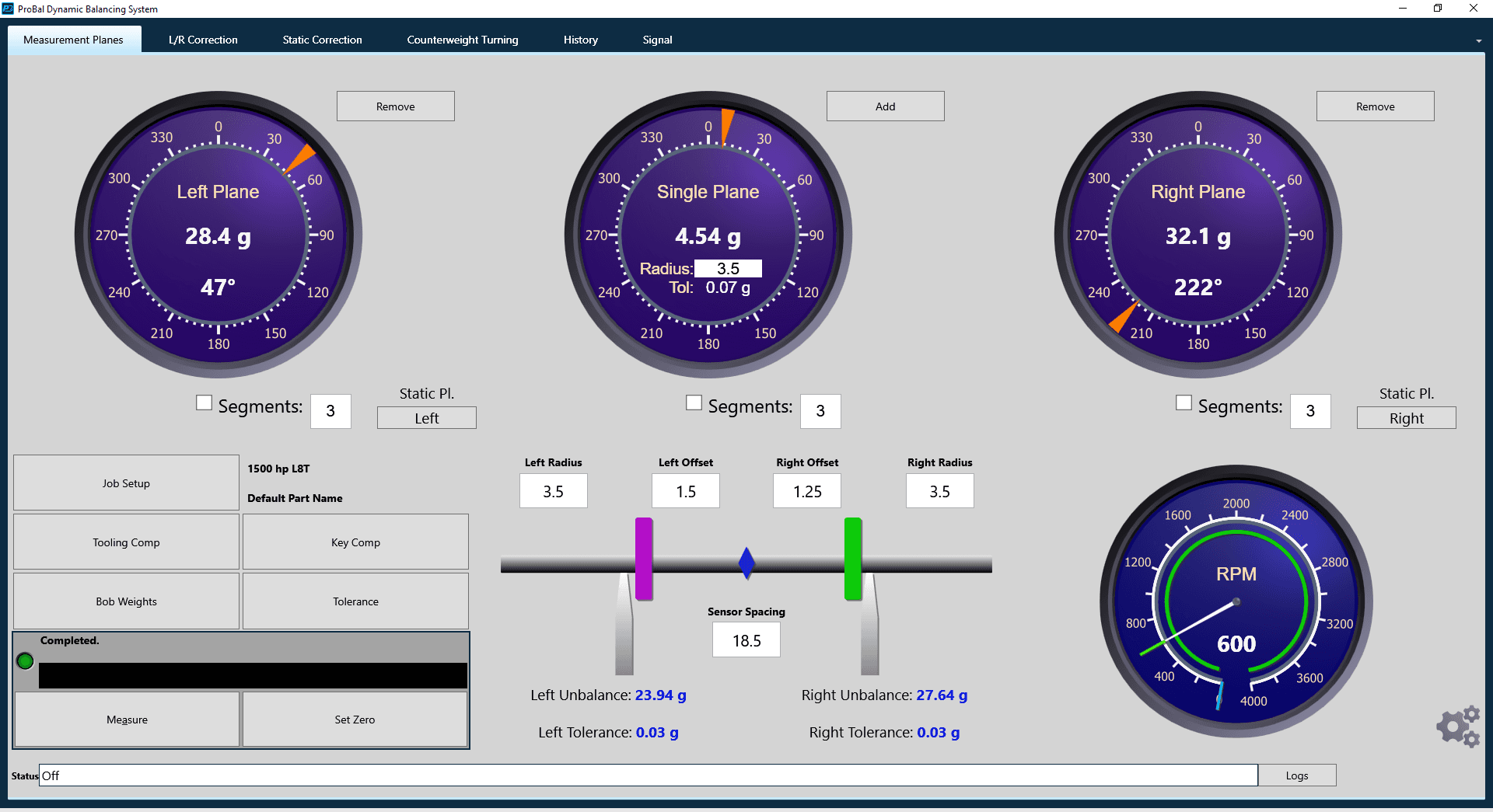 ProBal Balancing Software Interface